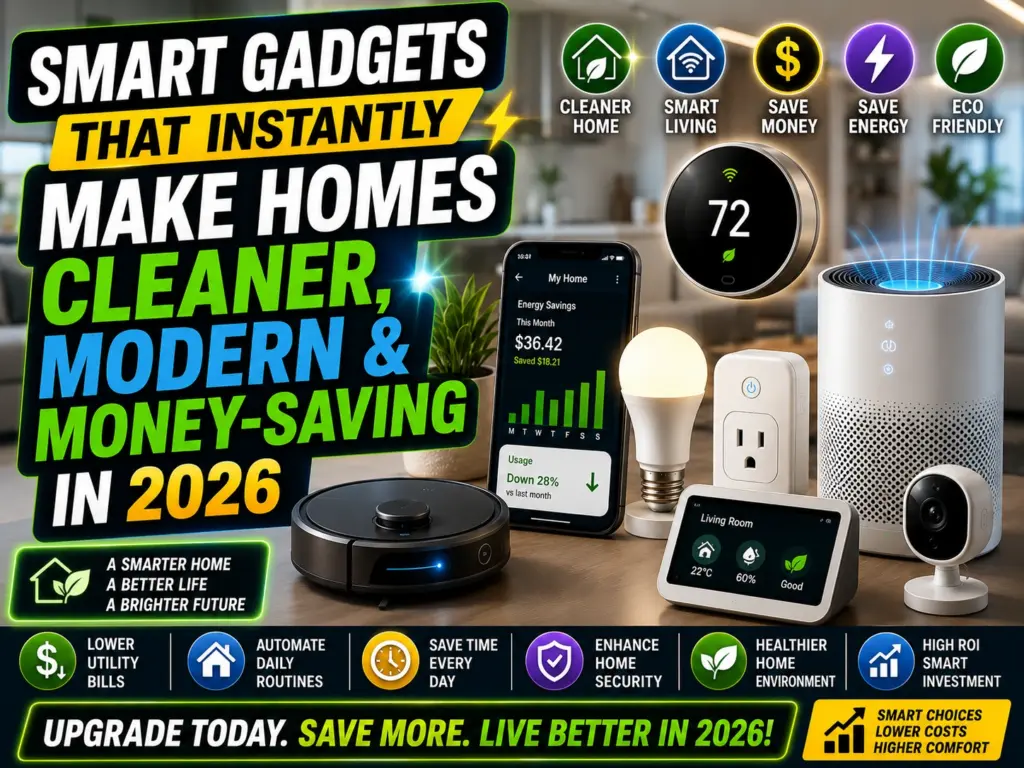 Smart Gadgets That Instantly Make Homes Cleaner, Modern & Money‑Saving in 2026